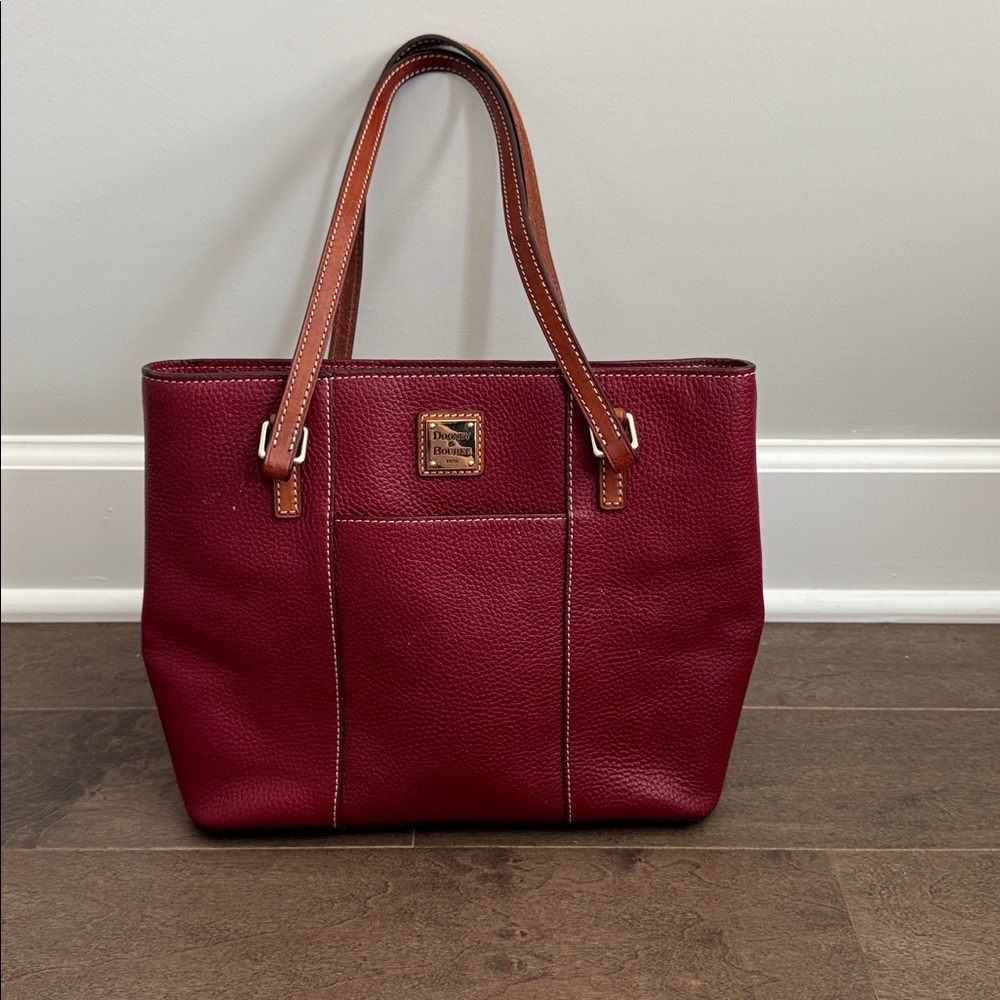 Dooney & Bourke Lexington Tote Burgundy Wine Pebbled Leather Shoulder Bag